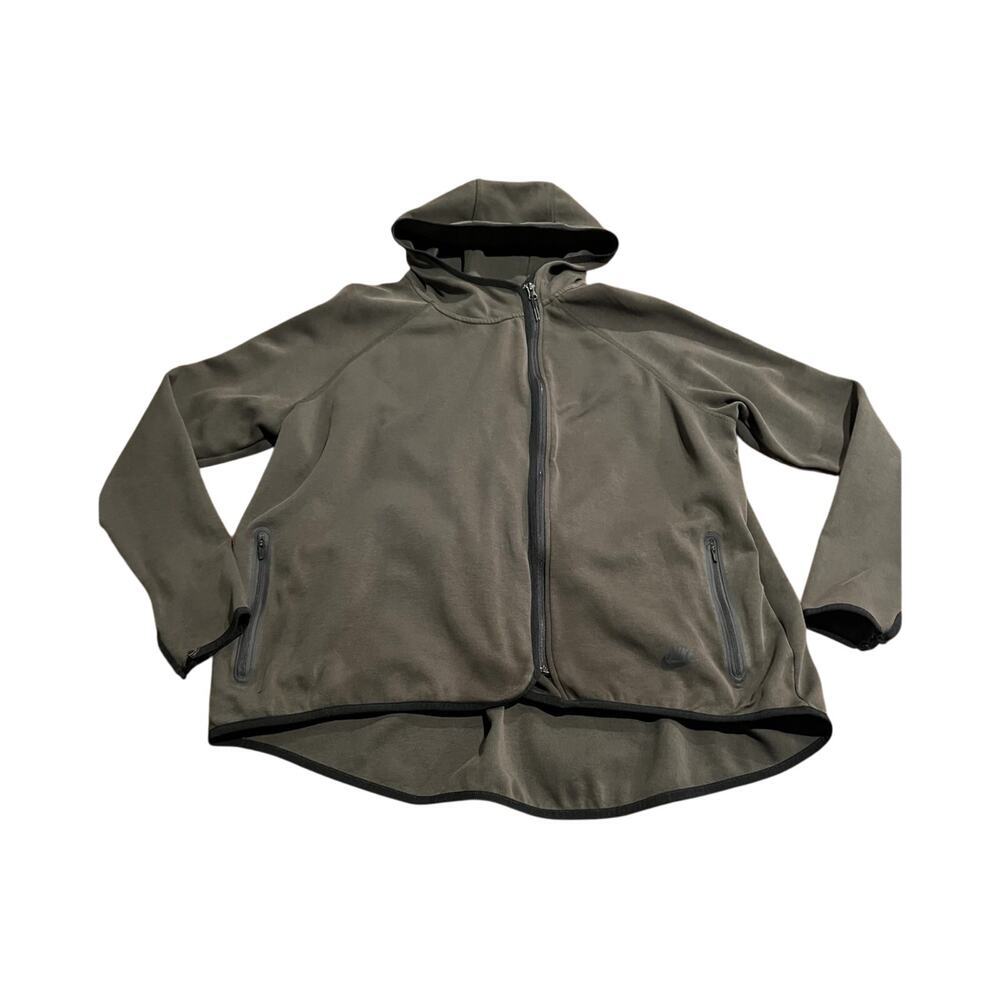Nike Tech Women’s Hoodie Jacket Full Side Zip Long Sleeve Green 2X